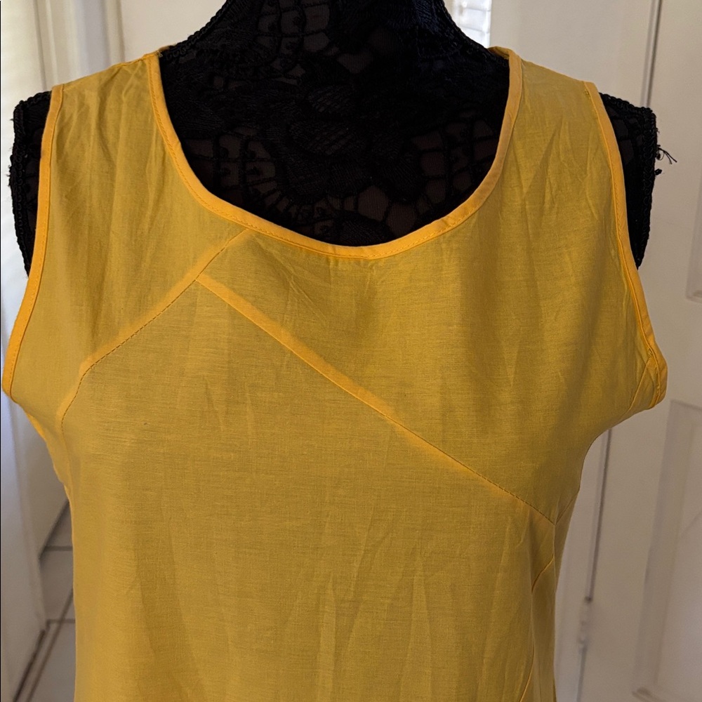Yellow Sleeveless Asymmetrical Dress Size M/L - Picture 5 of 7